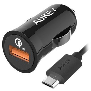 Aukey CC-T5 Nopea USB Autolaturi Musta