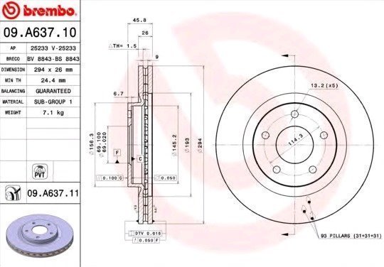 Brembo Jarrulevy