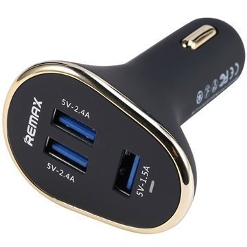 Remax Smart Kolmen USB-portin Autolaturi Musta