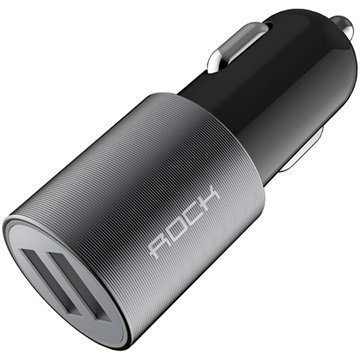 Rock Motor Series Kaksois-USB Autolaturi Harmaa / Musta