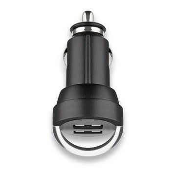 Tehokas Cabstone 2-Porttinen USB-autolaturi 3.1A Musta
