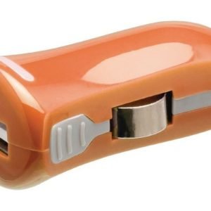 USB-autolaturi USB A naaras - 12 V autoliitäntä oranssi
