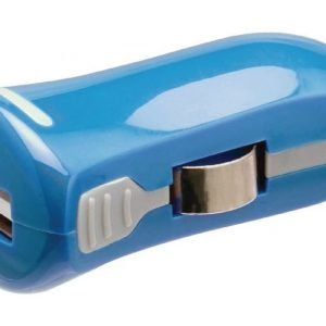 USB-autolaturi USB A naaras - 12 V autoliitäntä sininen