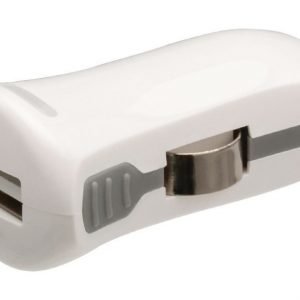 USB-autolaturi USB A naaras - 12 V autoliitäntä valkoinen