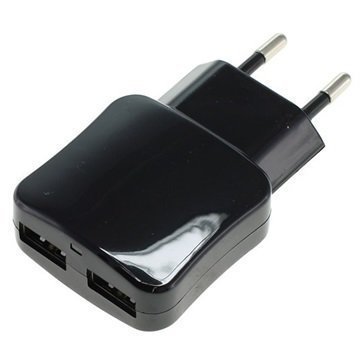 Yleiskäyttöinen Kaksois-USB Auto-ID Matkalaturi Musta