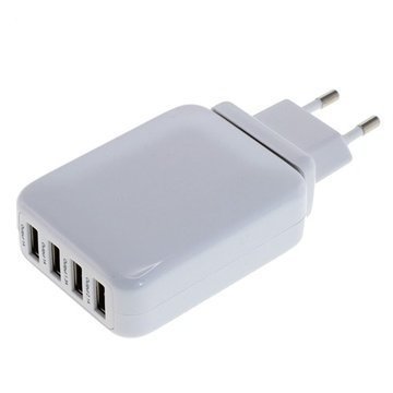 Yleismallinen 4-Porttinen USB Laturi Valkoinen 4