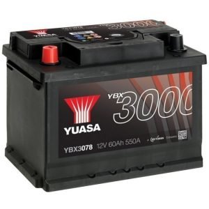 Yuasa YBX3078 12V 60Ah 550CCA SMF Käynnistysakku