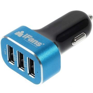 iFans EL-IP4-C06 Autolaturi 3 USB-Porttia Sininen
