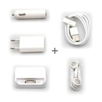 iPhone 4 / 4S Compatible Charging Set White