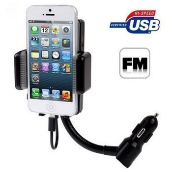 iPhone 5 / 5S / 5C iPod Touch 5G HandsFree FM-Lähetin / Autolaturi / Teline
